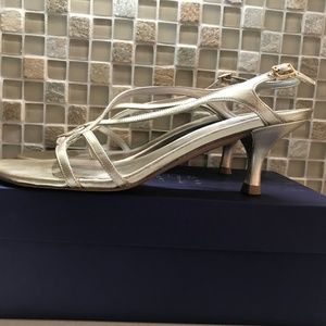 Stuart Weitzman Gold ankle strap heels size 9.5